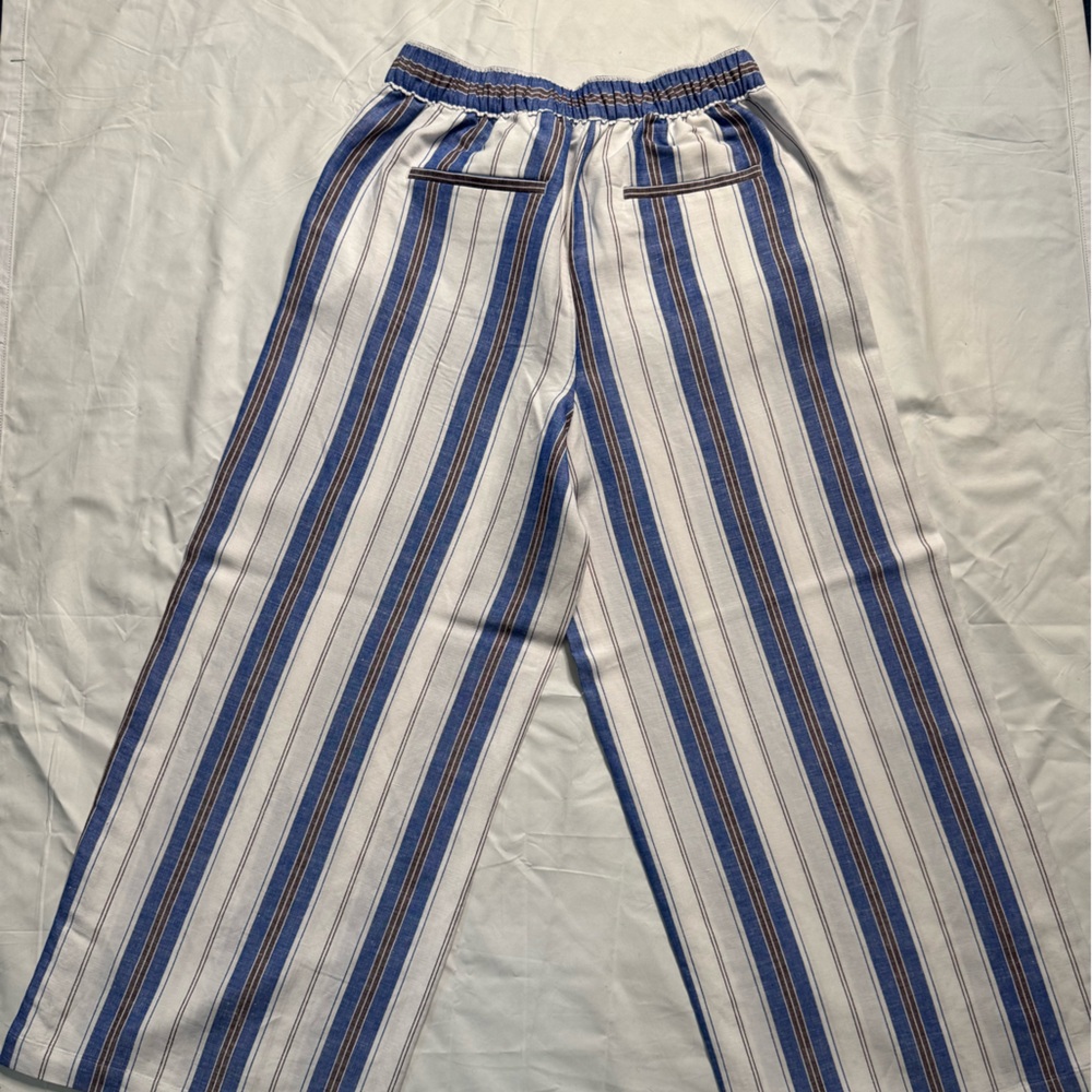 LOFT Blue and White Striped Pants